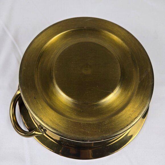 VTG Georges Briard Brass & Wood Chafing Warming Dish 1-1/2 Quart Pyrex Insert - Picture 12 of 15